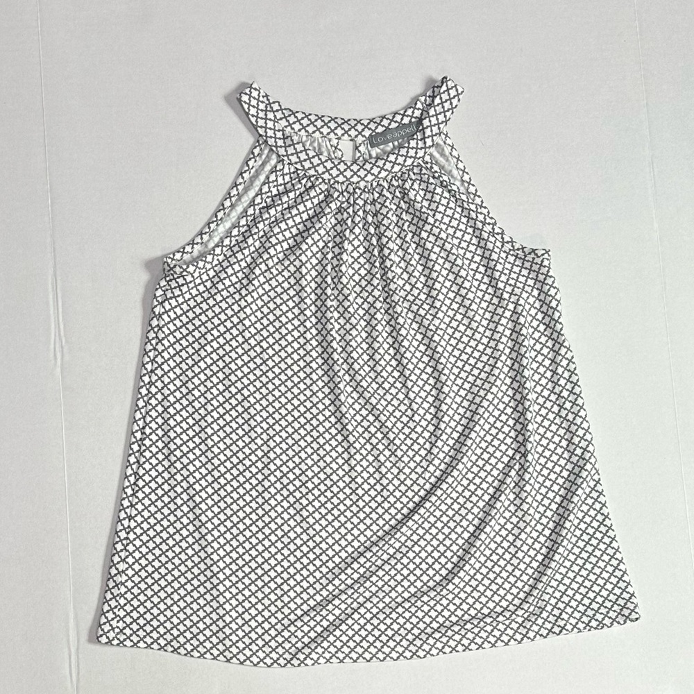Loveappella Knit Halter Top Size *PETITE SMALL* Modern Minimalist Sleeveless Top - Picture 2 of 9